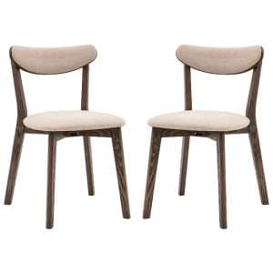 Hervey Smoked Oak Wooden Dining Chairs In Pair - UK