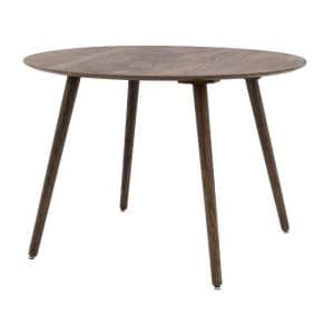 Hervey Wooden Dining Table Round In Smoked Oak - UK