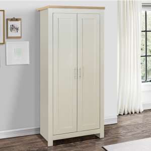 Highgate Wooden Wardrobe With 2 Doors In Cream And Oak