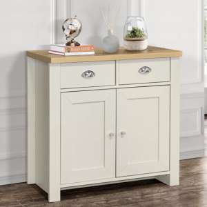 Highland Wooden Sideboard With 2 Door 2 Drawer In Cream And Oak - UK