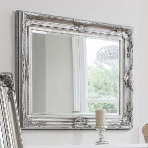 Hinton Rectangular Bevelled Wall Mirror In Antique Silver - UK