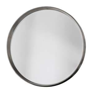 Hixson Round Portrait Bevelled Mirror In Silver - UK