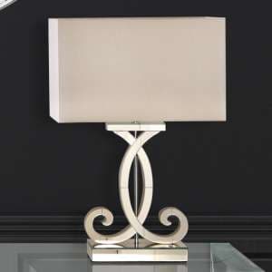 Hobart Champagne Shade Table Lamp With Gold Mirrored Base