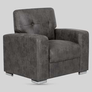 Hobart Fabric 1 Seater Sofa In Dark Grey - UK