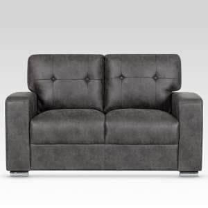 Hobart Fabric 2 Seater Sofa In Dark Grey - UK