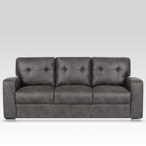 Hobart Fabric 3 Seater Sofa In Dark Grey - UK