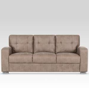 Hobart Fabric 3 Seater Sofa In Taupe - UK