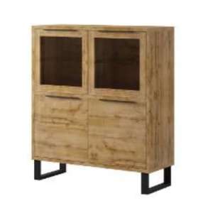 Hobart Wooden Display Cabinet With 2 Doors In Wotan Oak - UK