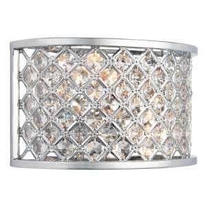 Hobson Crystal Glass Wall Light With Chrome Frame - UK
