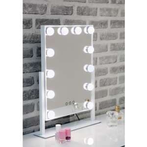 Hollywood Swivel Dressing Mirror With White High Gloss Frame - UK