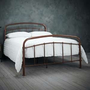 Holston Metal Double Bed In Copper - UK