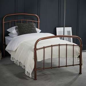 Holston Metal Single Bed In Copper - UK