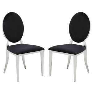 Holyoke Black Velvet Dining Chairs In Pair