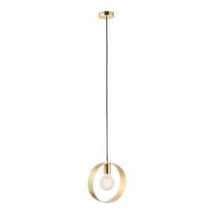 Hoop 1 Light Ceiling Pendant Light In Brushed Brass