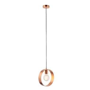 Hoop 1 Light Ceiling Pendant Light In Brushed Copper