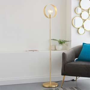Hoop Floor Lamp In Brushed Brass - UK