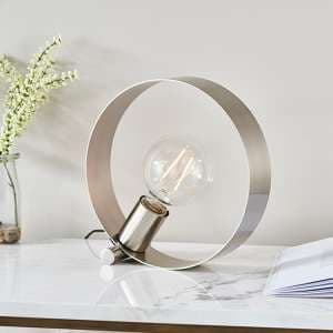 Hoop Table Lamp In Brushed Nickel - UK