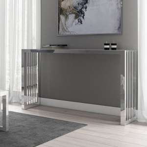Hadlow Clear Glass Console Table With Stainless Steel Frame