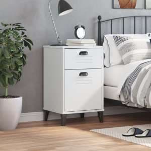 Hove Wooden Bedside Cabinet With 1 Door 1 Drawers In White - UK