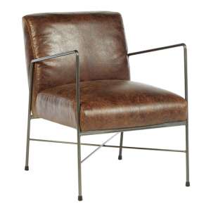Hoxman Faux Leather Dining Chair In Brown