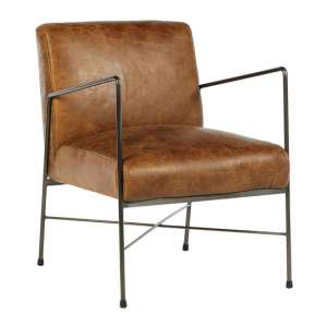 Hoxman Faux Leather Dining Chair In Light Brown