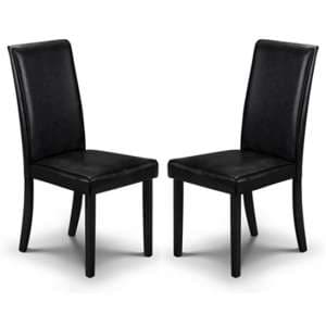 Haneul Black Faux Leather Dining Chair In Pair - UK