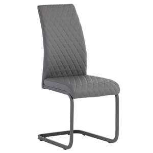 Huskon Faux Leather Dining Chair In Grey - UK