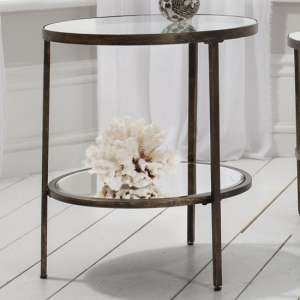 Hobson Clear Glass Side Table With Bronze Frame - UK