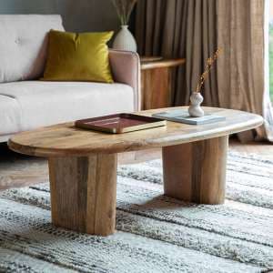 Huffman Rectangular Wooden Coffee Table In Natural