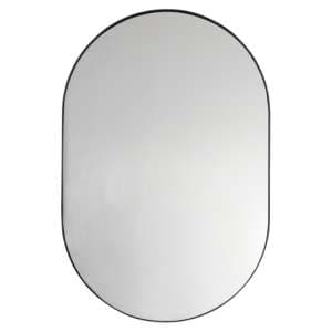 Hurstan Oval Wall Bedroom Mirror In Black Frame - UK