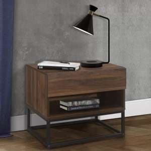 Huston Wooden Bedside Cabinet With 1 Drawer In Walnut - UK