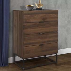 Huston Wooden Chest Of 4 Drawers In Walnut - UK