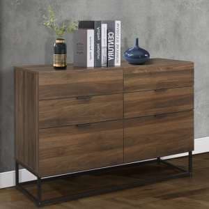 Huston Wooden Chest Of 6 Drawers In Walnut - UK