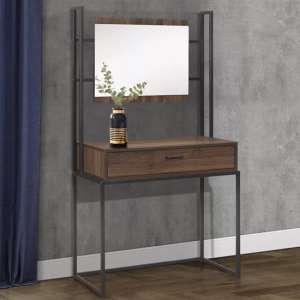 Huston Wooden Dressing Table With Mirror In Walnut - UK