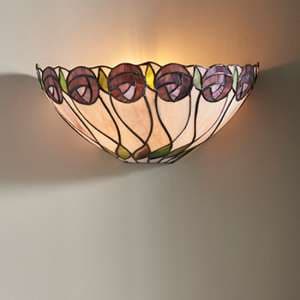 Hutchinson Tiffany Glass Wall Light In Matt Black - UK