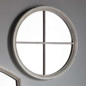 Hyannis Round Window Style Wall Mirror In Soft White - UK