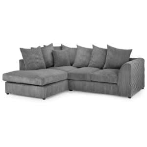 Hyeres Jumbo Fabric Corner Sofa Left Hand In Grey