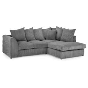 Hyeres Jumbo Fabric Corner Sofa Right Hand In Grey