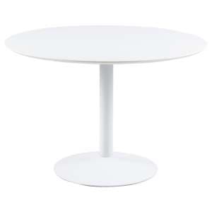 Ibika Wooden Dining Table Round With Metal Base In White - UK