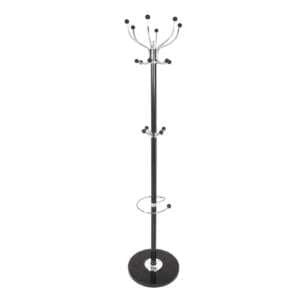 Ibiza Metal Coat Stand With Umbrella Holder In Chrome And White
