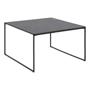 Ibiza Wooden Coffee Table Square In Black Marble Effect - UK