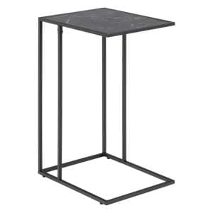 Ibiza Wooden Side Table In Black Marble Effect