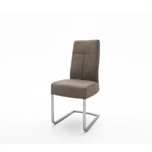 Ibsen Modern Dining Chair In Leather Look Sand