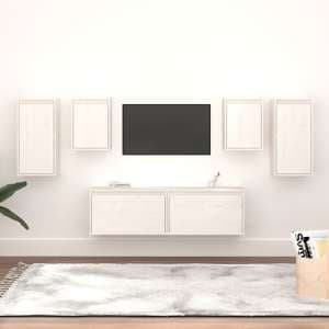Idalis Solid Pinewood Entertainment Unit In White