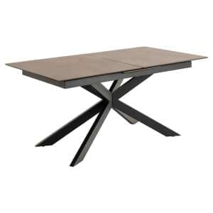 Imperia Extending Ceramic Dining Table In Rusty Brown - UK