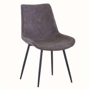 Imperia Fabric Upholstered Dining Chair In Dark Brown - UK