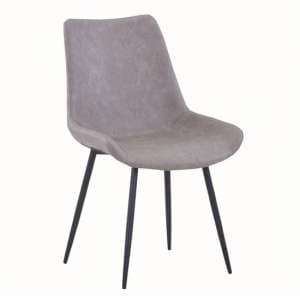 Imperia Fabric Upholstered Dining Chair In Light Grey - UK