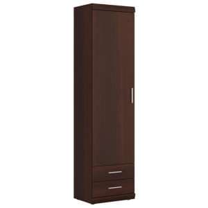 Impro Wooden 1 Door 2 Drawers Storage Cabinet In Dark Mahogany - UK