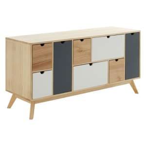 Inaja Wooden Chest Of 6 Drawer In Two Tone And Natural - UK