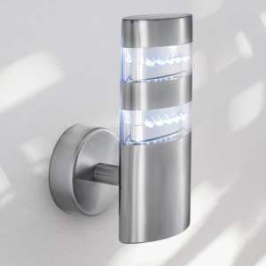 India LED 24 Lights Outdoor Wall Light In Satin Silver
